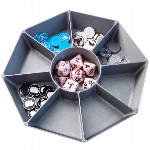 9-komorowy pojemnik na żetony zasoby znaczniki tokeny kości - 1szt.