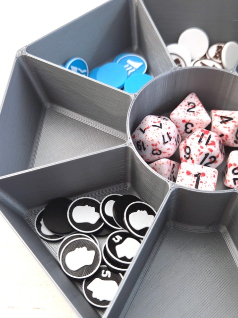 9-komorowy pojemnik na żetony zasoby znaczniki tokeny kości - 1szt.