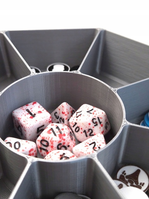 9-komorowy pojemnik na żetony zasoby znaczniki tokeny kości - 1szt.