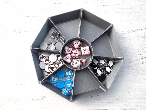 9-komorowy pojemnik na żetony zasoby znaczniki tokeny kości - 1szt.