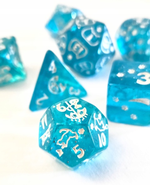 Kości KOCIEJ MAGII RPG DnD MTG planszowe 7 szt.