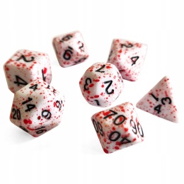Kości KRWAWIENIA RPG DnD MTG planszowe 7 szt.