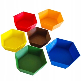 MIX kolorów pojemniki na żetony, tokeny, znaczniki, elementy - 6szt.