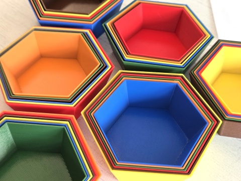 MIX kolorów pojemniki na żetony, tokeny, znaczniki, elementy - 6szt.