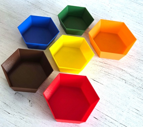 MIX kolorów pojemniki na żetony, tokeny, znaczniki, elementy - 6szt.