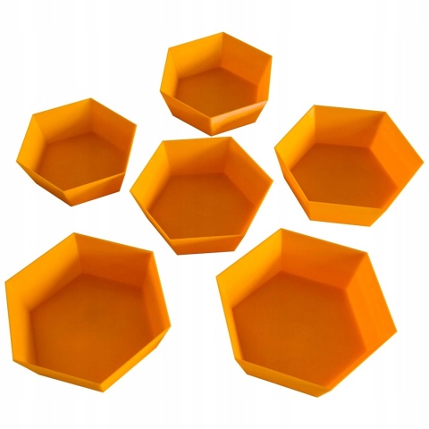 Nakładane pojemniki na żetony, tokeny, znaczniki, elementy - 6 szt. / 1kpl.