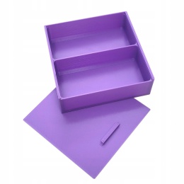 Pojemnik pudełko organizer zamykany, 2 komory poziom na żetony elementy