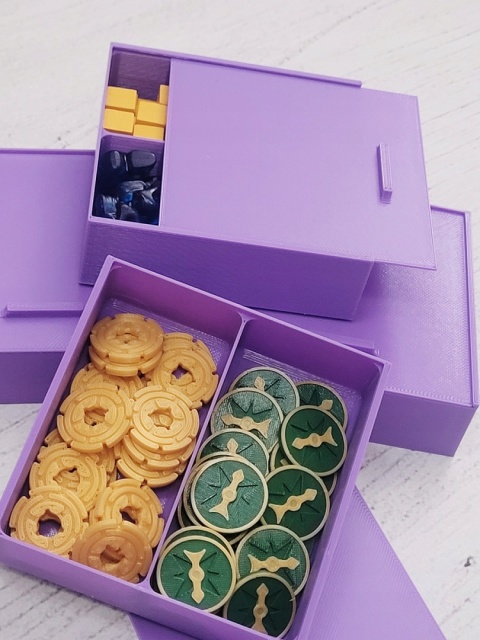 Pojemnik pudełko organizer zamykany 3kom-pion, na żetony, znaczniki, monety