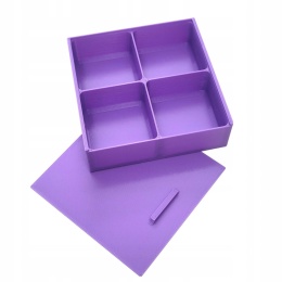 Pojemnik pudełko organizer zamykany 4 komory, na żetony, znaczniki, monety