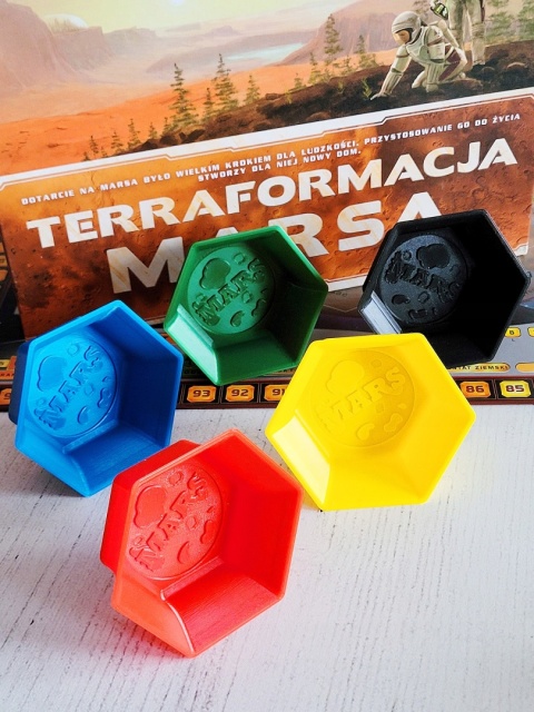 Terraformacja Marsa pojemnik na znaczniki gracza niebieski