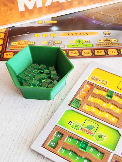 Terraformacja Marsa pojemnik na znaczniki gracza zielony