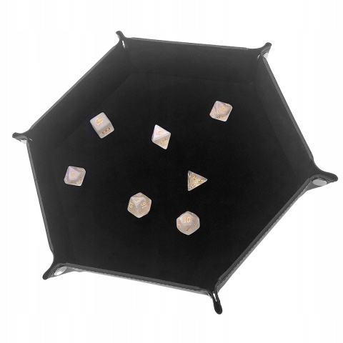 Aksamitno skórzany eko dice tray/tacka na kości/kostki 23 cm