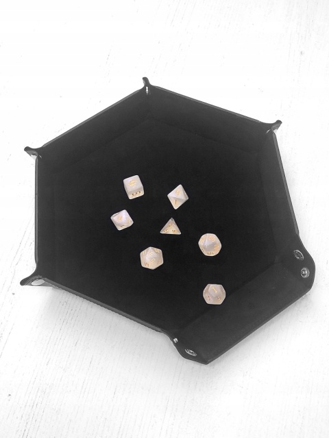 Aksamitno skórzany eko dice tray/tacka na kości/kostki 23 cm