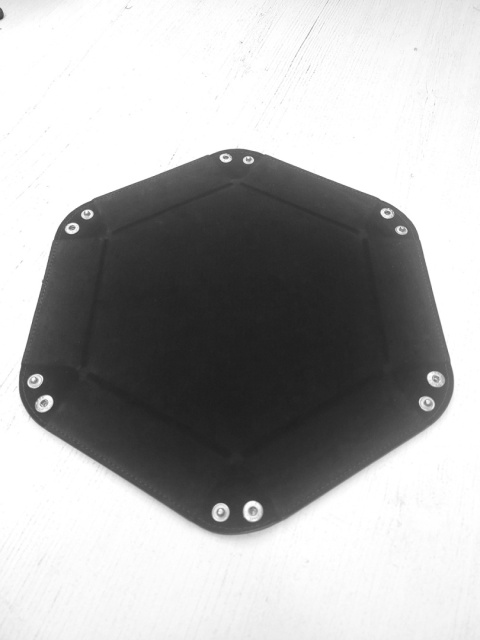 Aksamitno skórzany eko dice tray/tacka na kości/kostki 23 cm