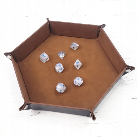 Aksamitno skórzany eko dice tray/tacka na kości/kostki 23 cm
