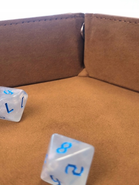 Aksamitno skórzany eko dice tray/tacka na kości/kostki 23 cm