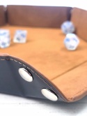 Aksamitno skórzany eko dice tray/tacka na kości/kostki 23 cm