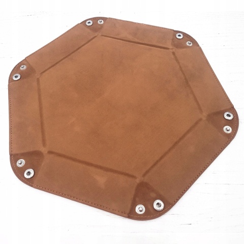 Aksamitno skórzany eko dice tray/tacka na kości/kostki 23 cm