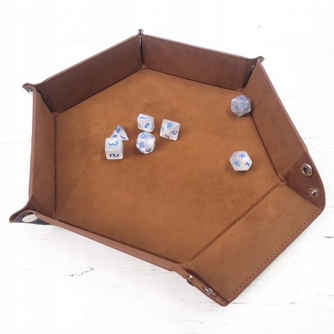 Aksamitno skórzany eko dice tray/tacka na kości/kostki 23 cm