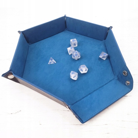 Aksamitno skórzany eko dice tray/tacka na kości/kostki 23 cm