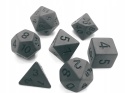 Czarne matowe kości RPG DnD MTG planszowe 7 szt.