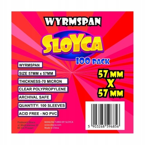 Koszulki / Protektory na karty Sloyca Wyrmspan 57x57 mm