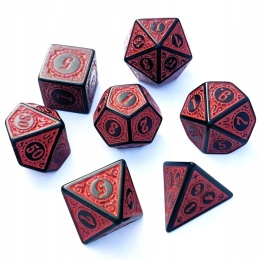 Kości OGNIA RPG DnD MTG planszowe 7 szt.