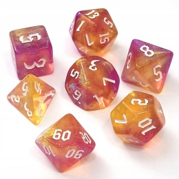 Kości PŁOMIENI RPG DnD MTG planszowe 7 szt.