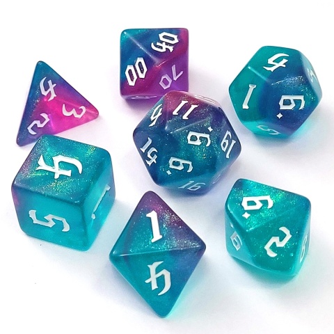 Kości ZATRACENIA RPG DnD MTG planszowe 7 szt.