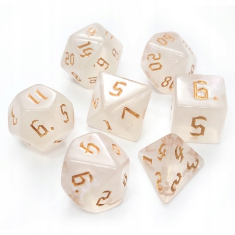 Kości ZŁOTA RPG DnD MTG planszowe 7 szt.