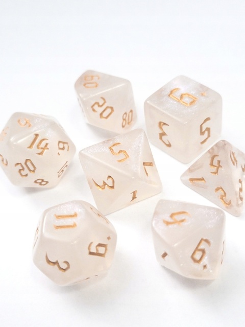 Kości ZŁOTA RPG DnD MTG planszowe 7 szt.