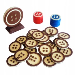 Patchwork zamienniki guzików, znaczników czasu i neutralnego pionka 53 elementy