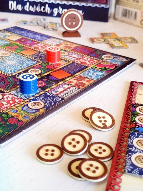 Patchwork zamienniki guzików, znaczników czasu i neutralnego pionka 53 elementy