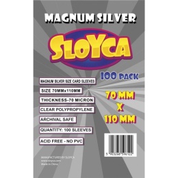Koszulki / Protektory na karty Sloyca Magnum Silver 70x110 mm