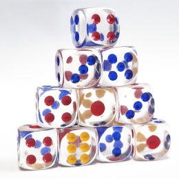 Przezroczyste kości kostki K6 10szt.