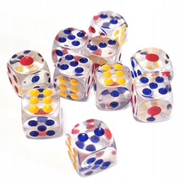 Przezroczyste kości kostki K6 10szt.