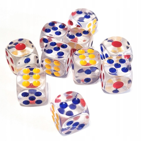 Przezroczyste kości kostki K6 10szt.