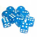 Przezroczyste kości kostki K6 niebieskie 10 szt.