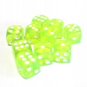 Przezroczyste kostki kości K6 limonka 10 szt.