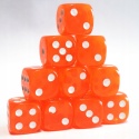 Przezroczyste kostki kości K6 pomarańczowe 10 szt.