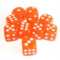 Przezroczyste kostki kości K6 pomarańczowe 10 szt.