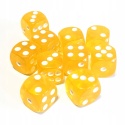 Przezroczyste kostki kości K6 żółte 10 szt.