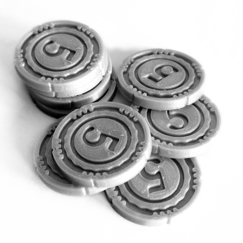 Zestaw monet o nominale 5 do gier 10 szt.