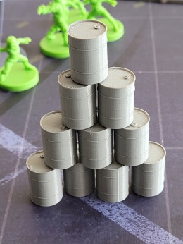 Beczki z ropa, stalowe, metalowe 3D do gier planszowych 10 szt.