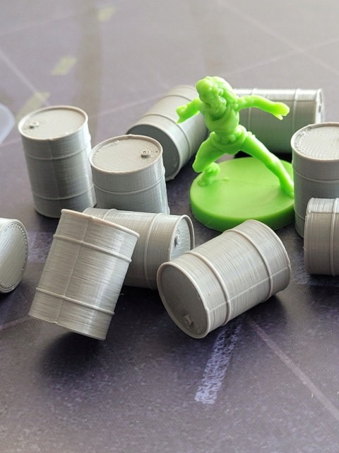 Beczki z ropa, stalowe, metalowe 3D do gier planszowych 10 szt.