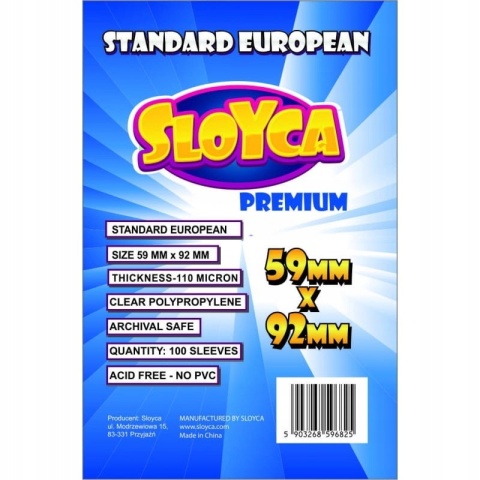 Koszulki / Protektory na karty Premium Standard European 59x92mm